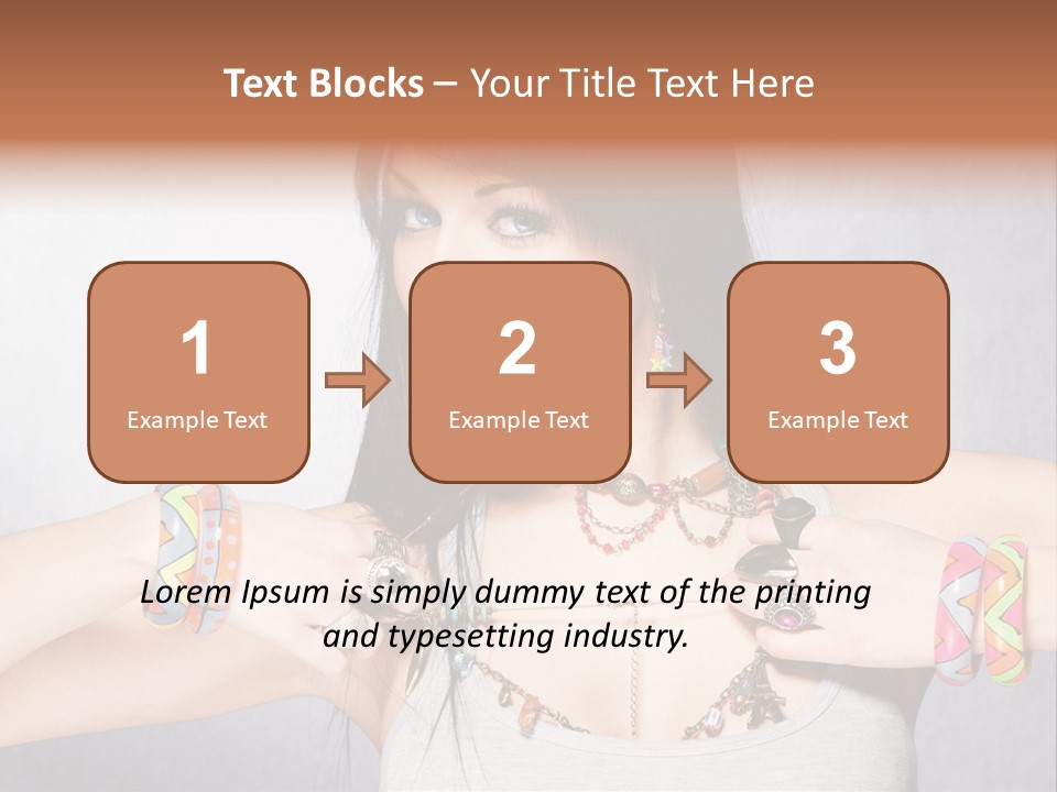 Accessories Black Hair Model PowerPoint Template