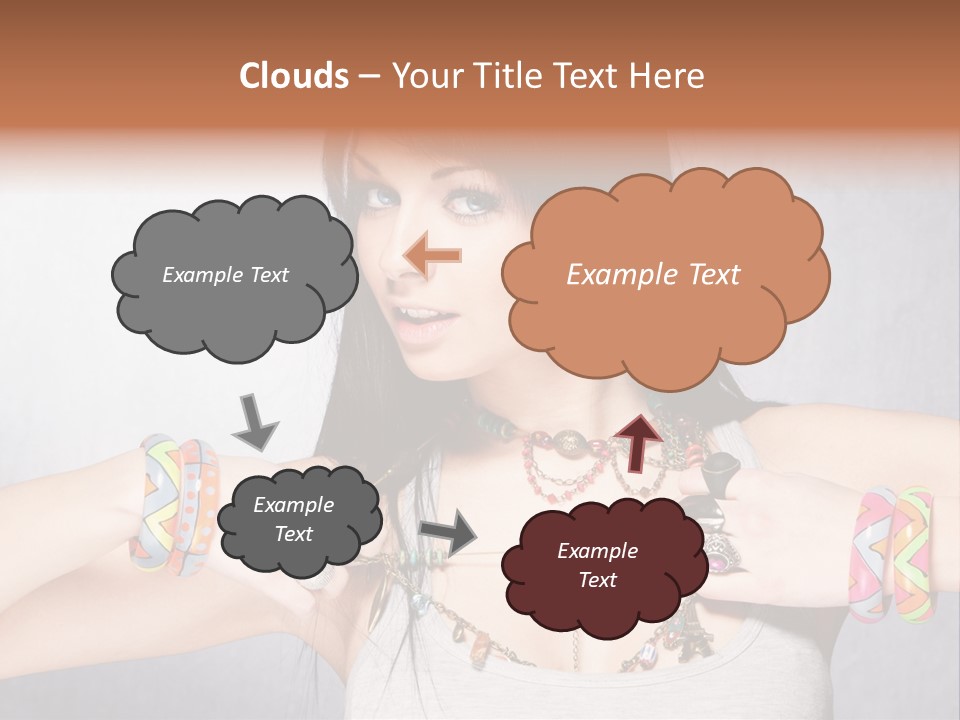 Accessories Black Hair Model PowerPoint Template