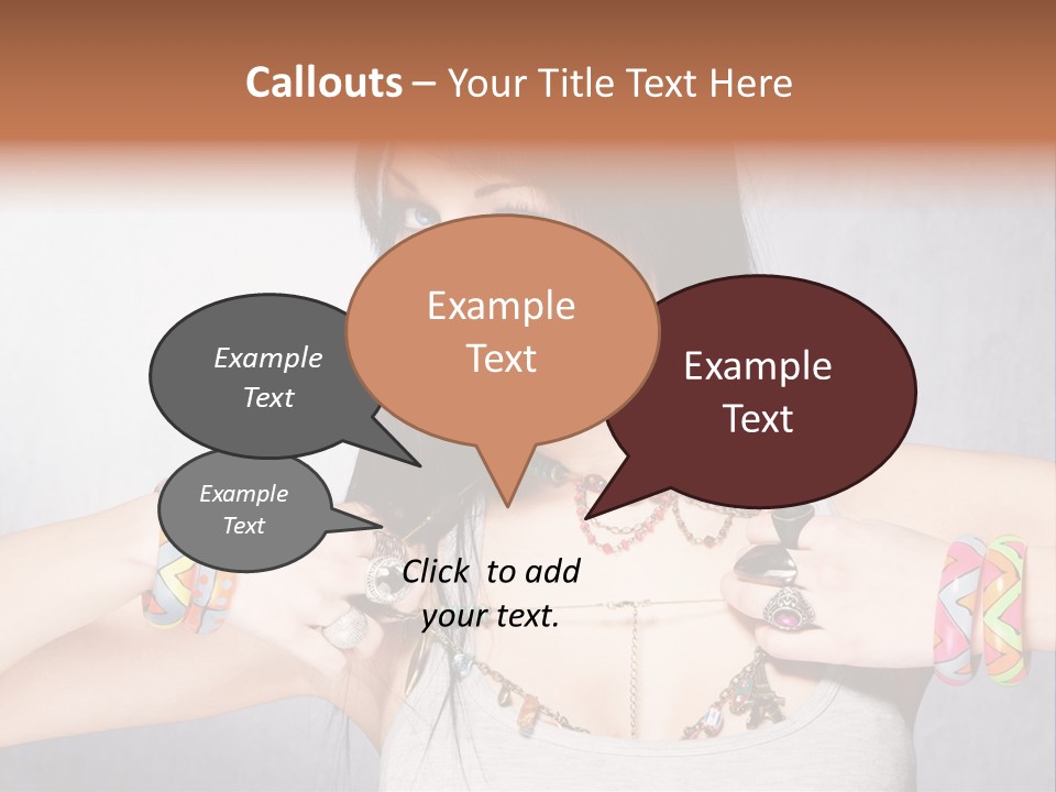 Accessories Black Hair Model PowerPoint Template