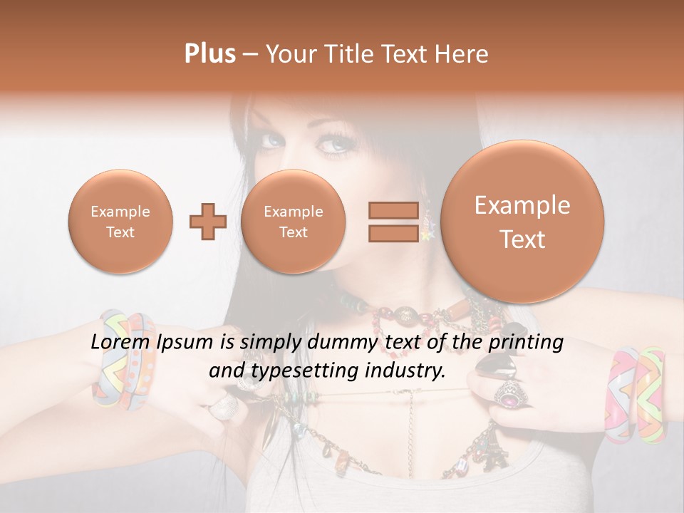 Accessories Black Hair Model PowerPoint Template