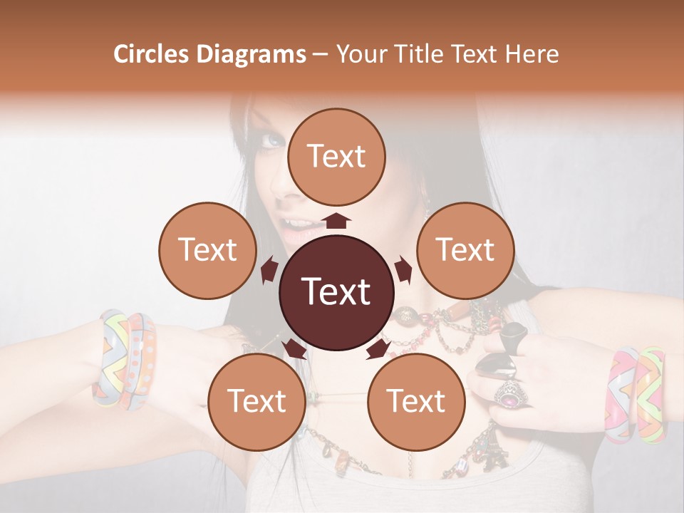 Accessories Black Hair Model PowerPoint Template