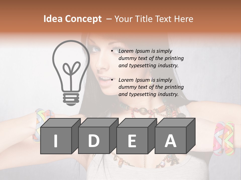 Accessories Black Hair Model PowerPoint Template