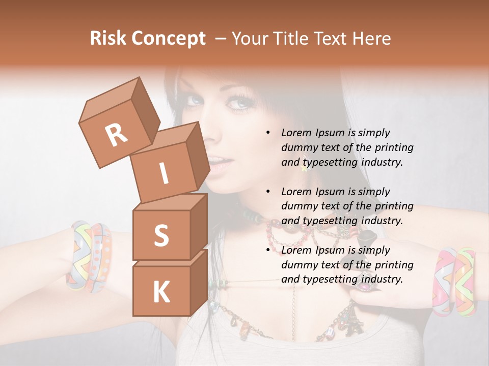 Accessories Black Hair Model PowerPoint Template