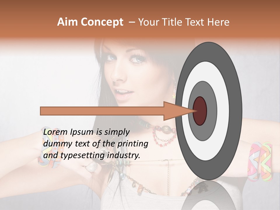 Accessories Black Hair Model PowerPoint Template