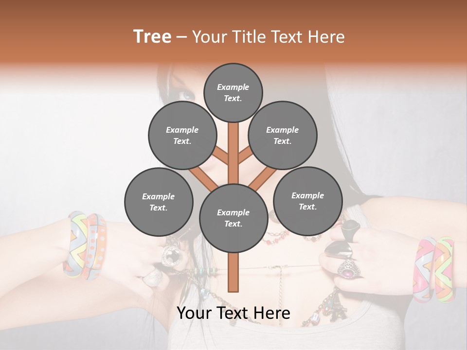 Accessories Black Hair Model PowerPoint Template