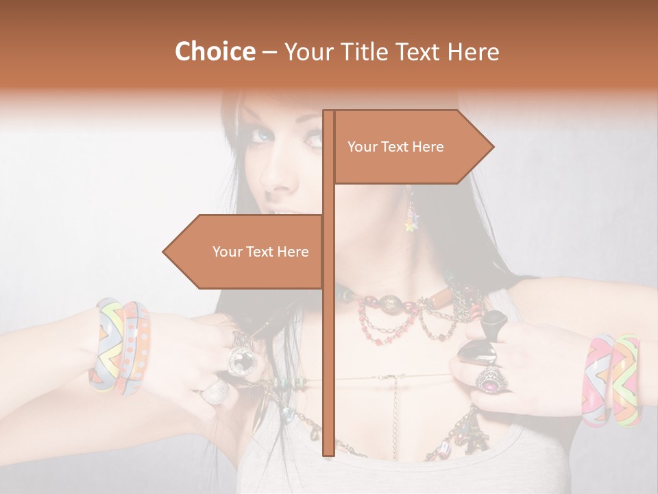 Accessories Black Hair Model PowerPoint Template