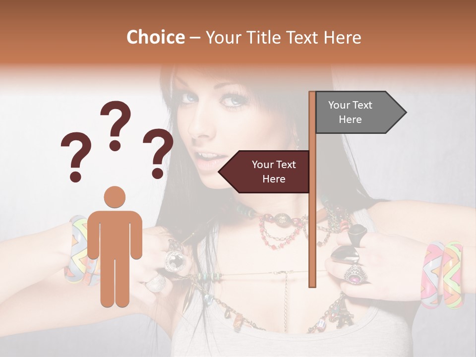 Accessories Black Hair Model PowerPoint Template