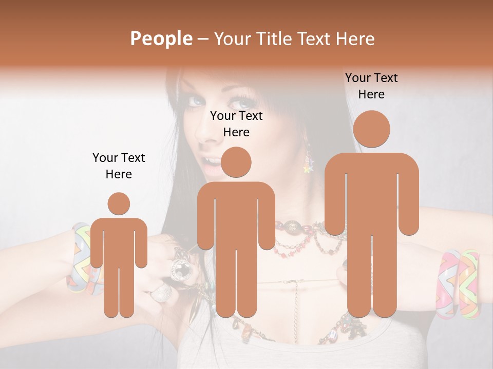 Accessories Black Hair Model PowerPoint Template