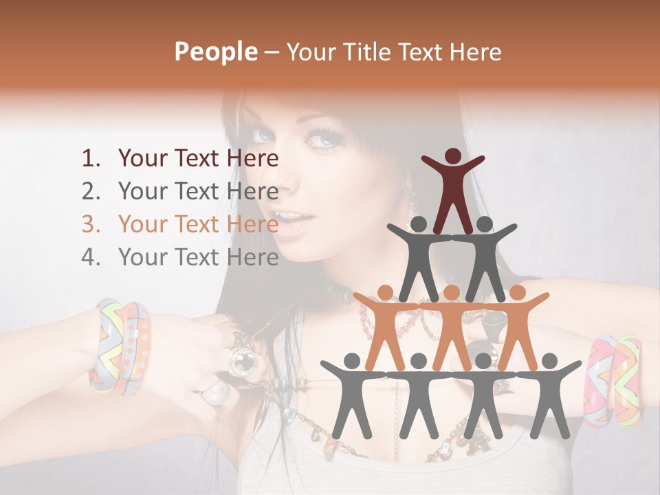 Accessories Black Hair Model PowerPoint Template