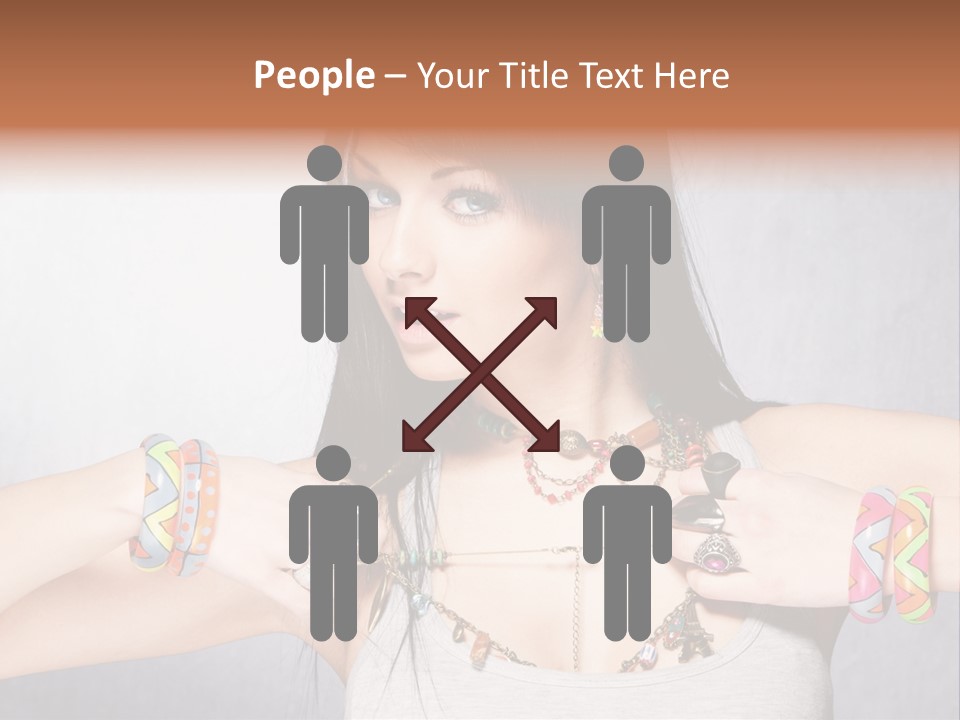 Accessories Black Hair Model PowerPoint Template