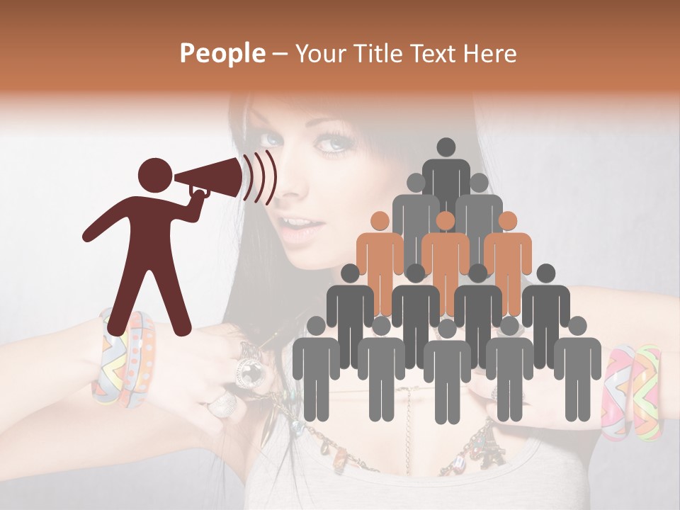 Accessories Black Hair Model PowerPoint Template