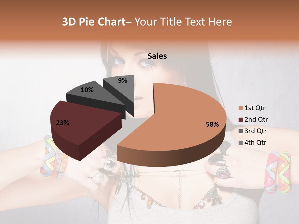 Accessories Black Hair Model PowerPoint Template