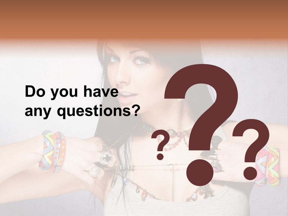 Accessories Black Hair Model PowerPoint Template