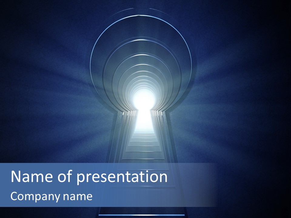 Symbol Blue Security PowerPoint Template