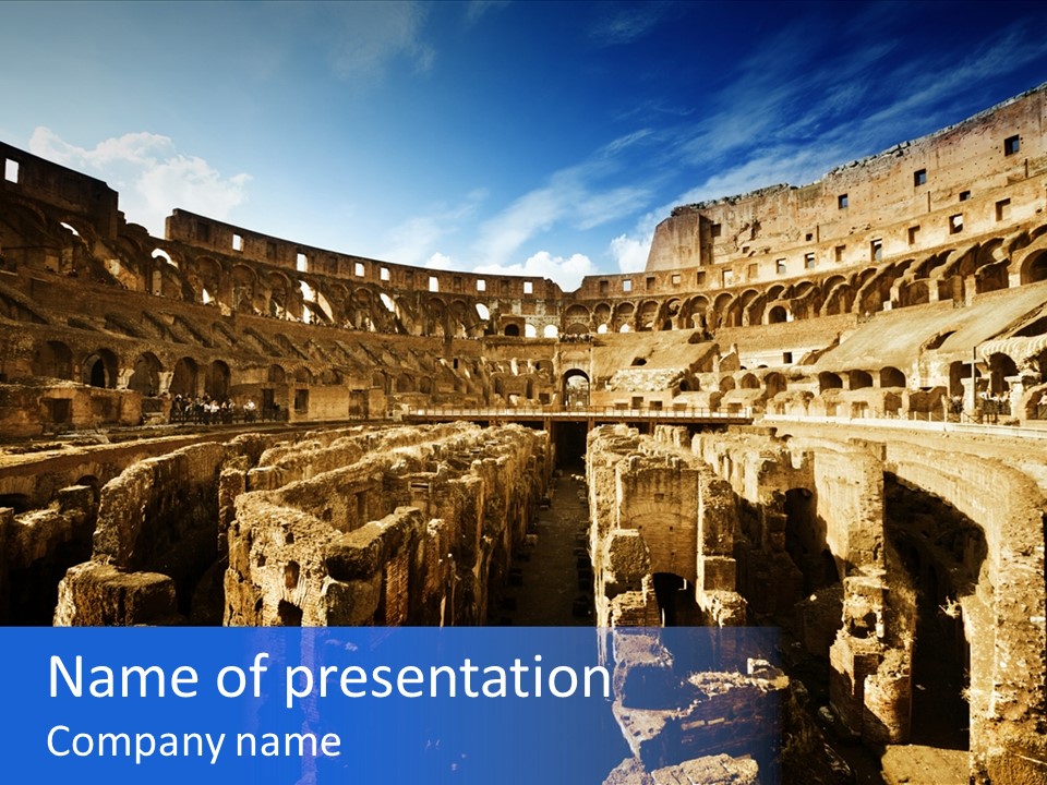 Culture Blue Brick PowerPoint Template