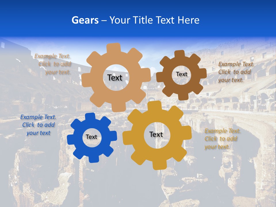 Culture Blue Brick PowerPoint Template