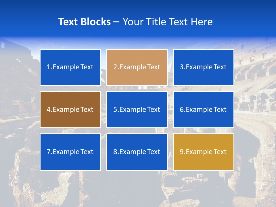 Culture Blue Brick PowerPoint Template
