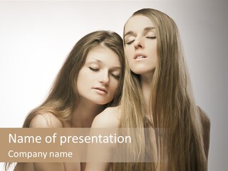 Topless Touching Bright PowerPoint Template