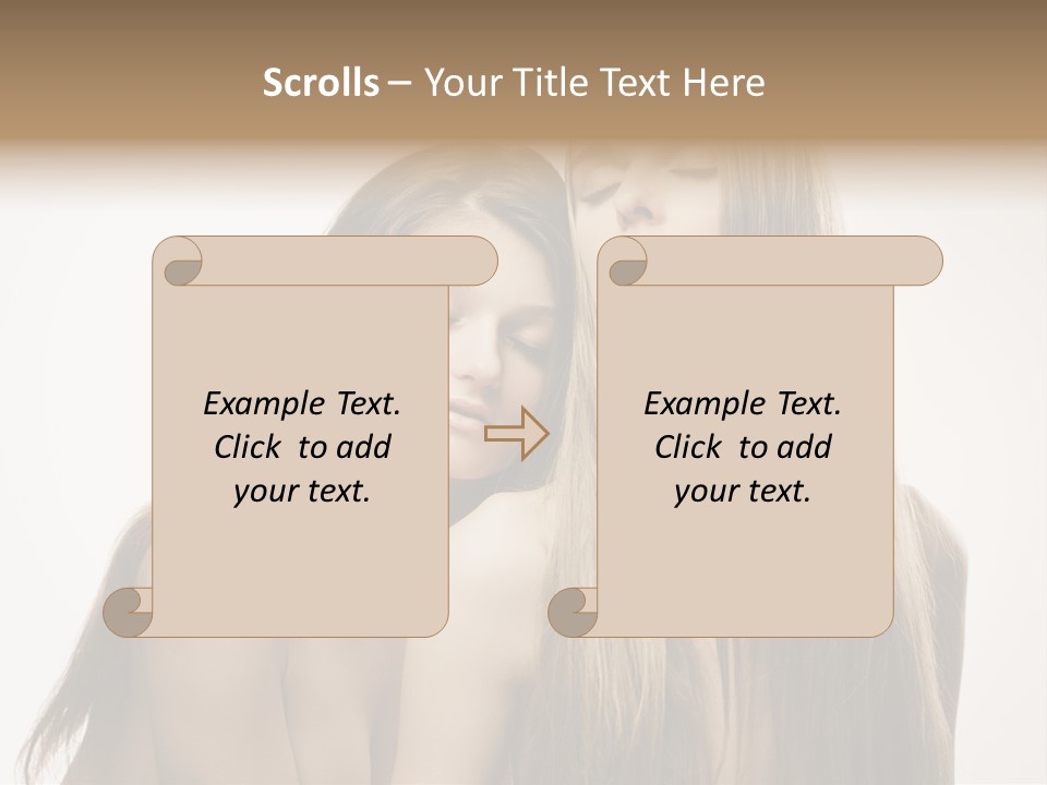Topless Touching Bright PowerPoint Template