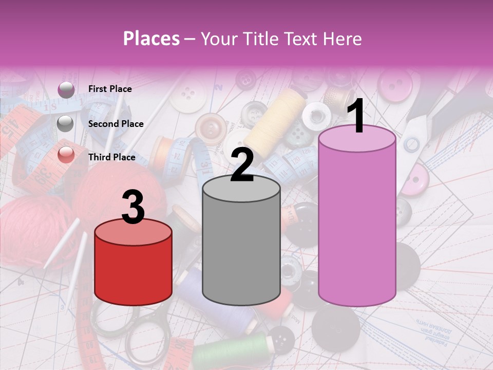 Spool Needlework Fiber PowerPoint Template