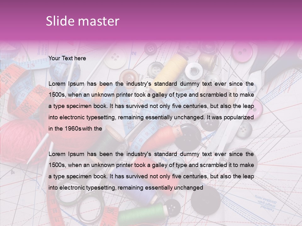 Spool Needlework Fiber PowerPoint Template