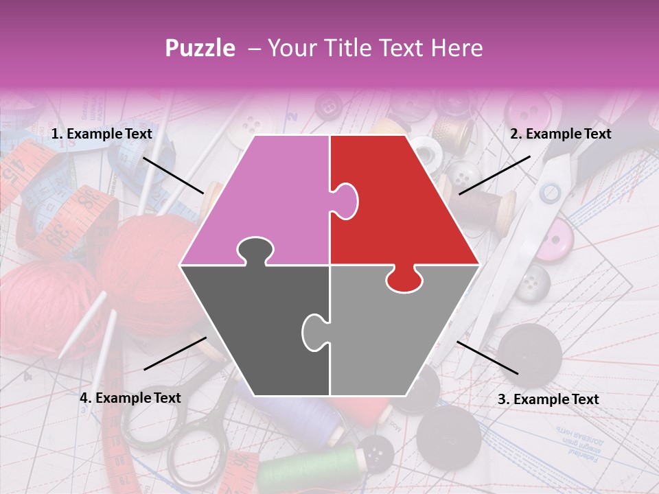 Spool Needlework Fiber PowerPoint Template