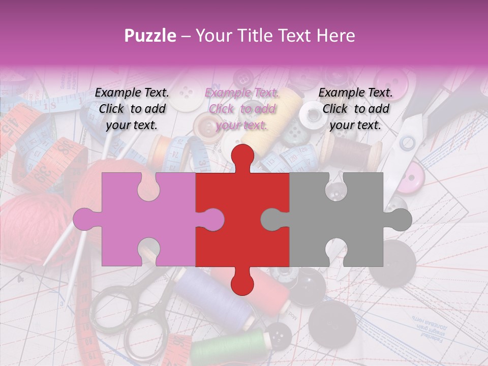 Spool Needlework Fiber PowerPoint Template