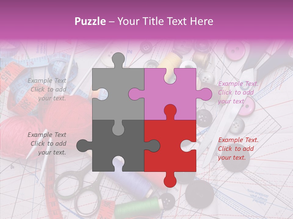 Spool Needlework Fiber PowerPoint Template