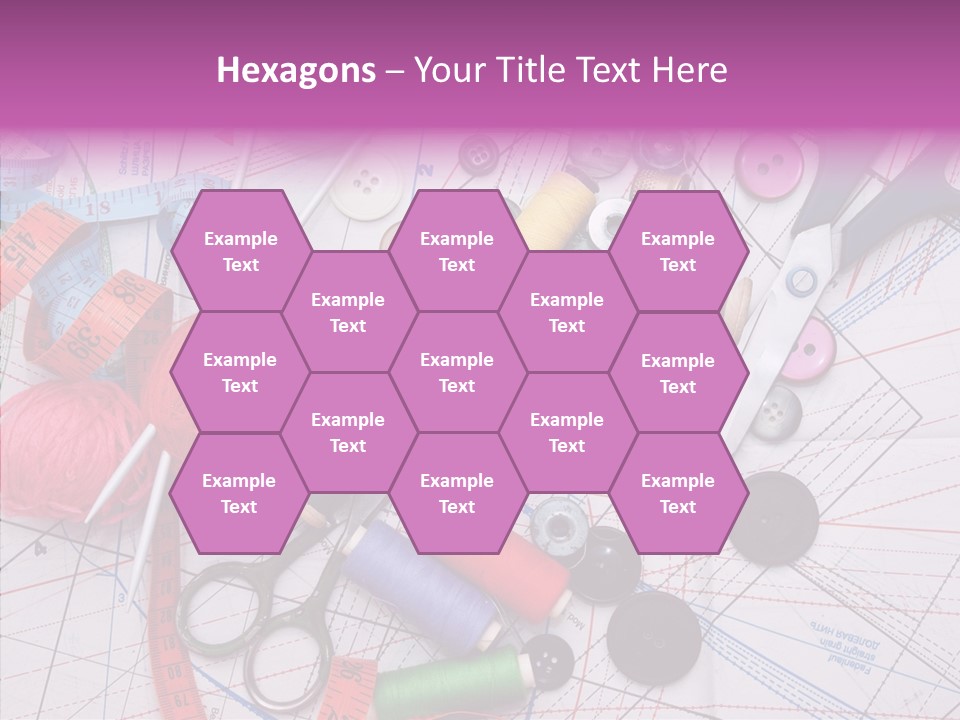 Spool Needlework Fiber PowerPoint Template