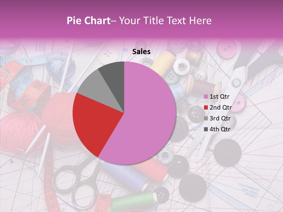Spool Needlework Fiber PowerPoint Template