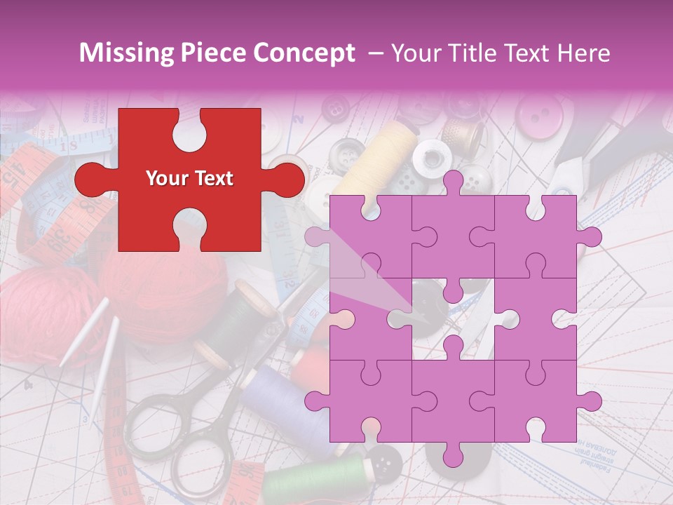 Spool Needlework Fiber PowerPoint Template