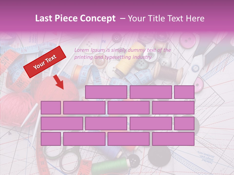 Spool Needlework Fiber PowerPoint Template