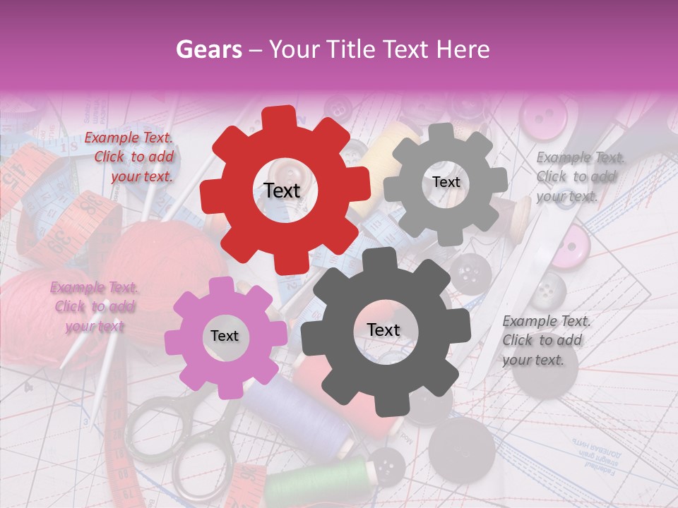 Spool Needlework Fiber PowerPoint Template