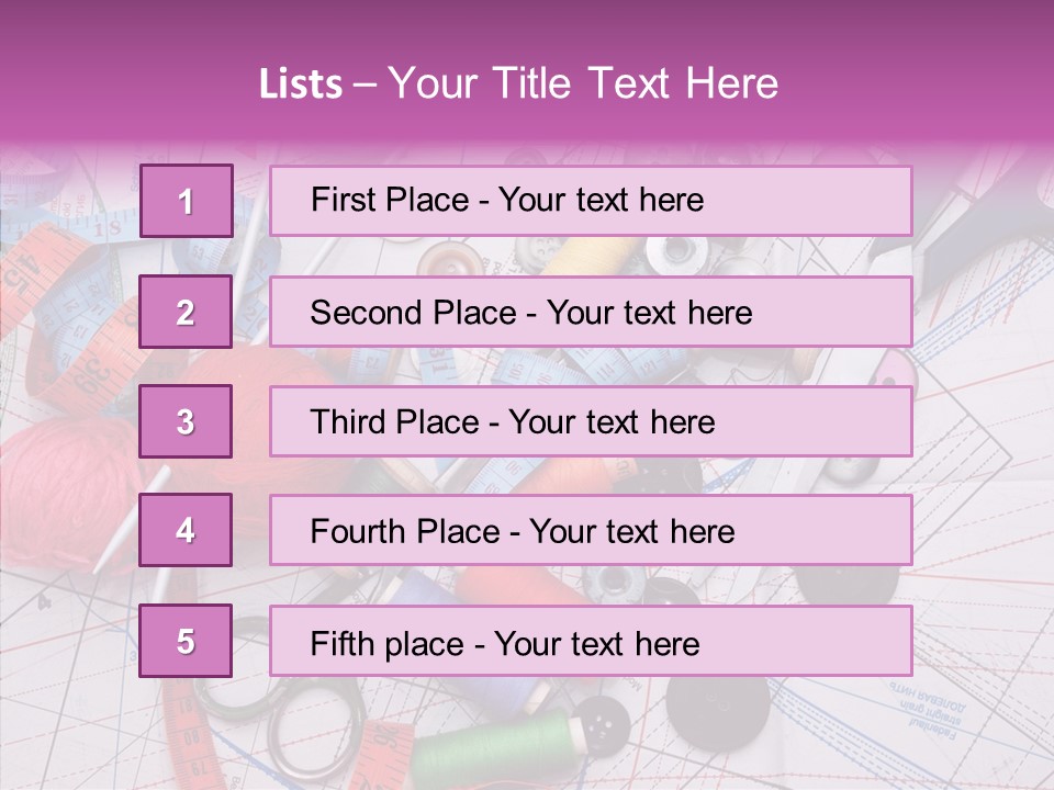 Spool Needlework Fiber PowerPoint Template