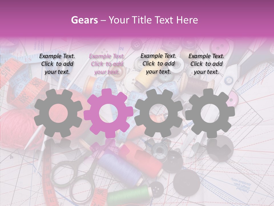 Spool Needlework Fiber PowerPoint Template