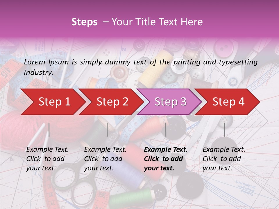 Spool Needlework Fiber PowerPoint Template