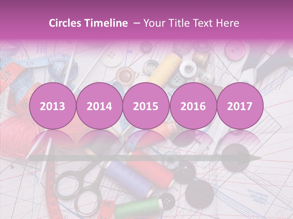 Spool Needlework Fiber PowerPoint Template