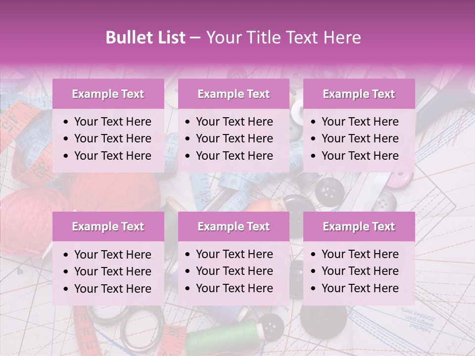 Spool Needlework Fiber PowerPoint Template