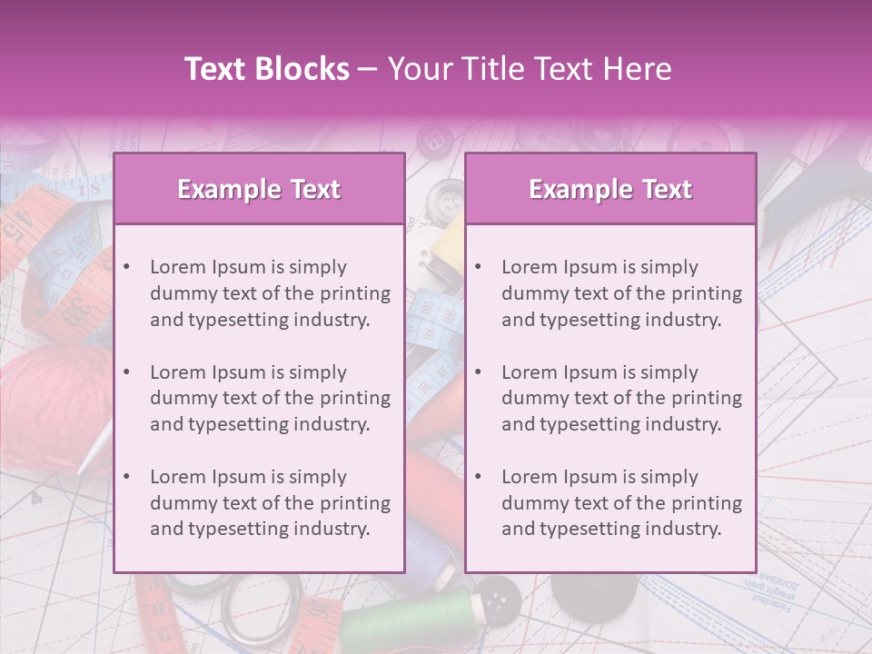 Spool Needlework Fiber PowerPoint Template