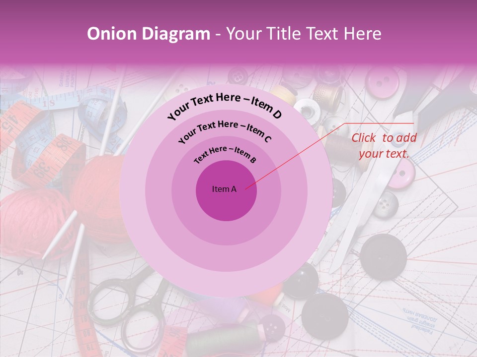 Spool Needlework Fiber PowerPoint Template