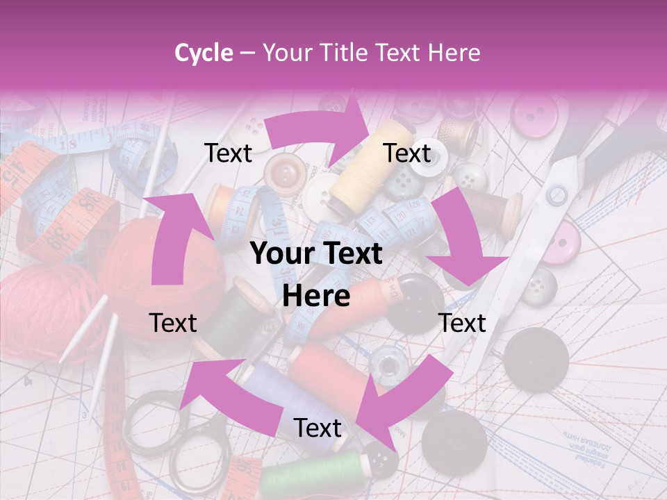 Spool Needlework Fiber PowerPoint Template