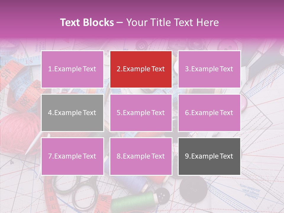 Spool Needlework Fiber PowerPoint Template