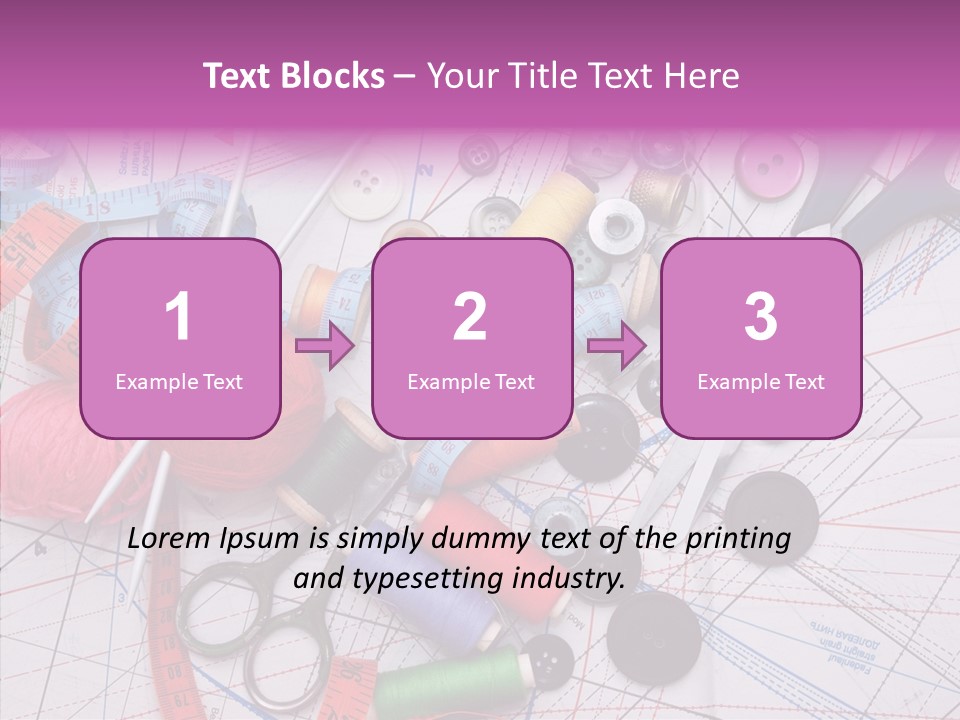 Spool Needlework Fiber PowerPoint Template