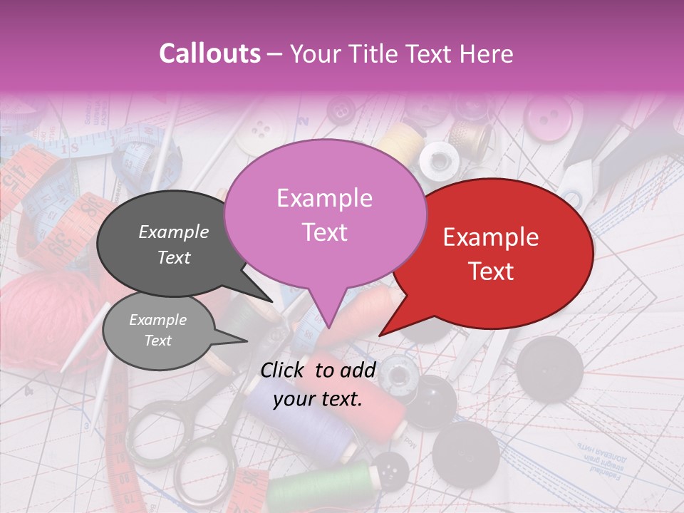 Spool Needlework Fiber PowerPoint Template