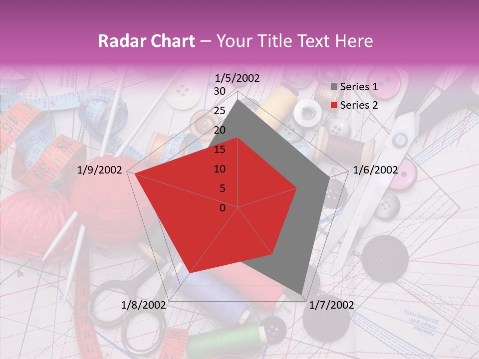 Spool Needlework Fiber PowerPoint Template