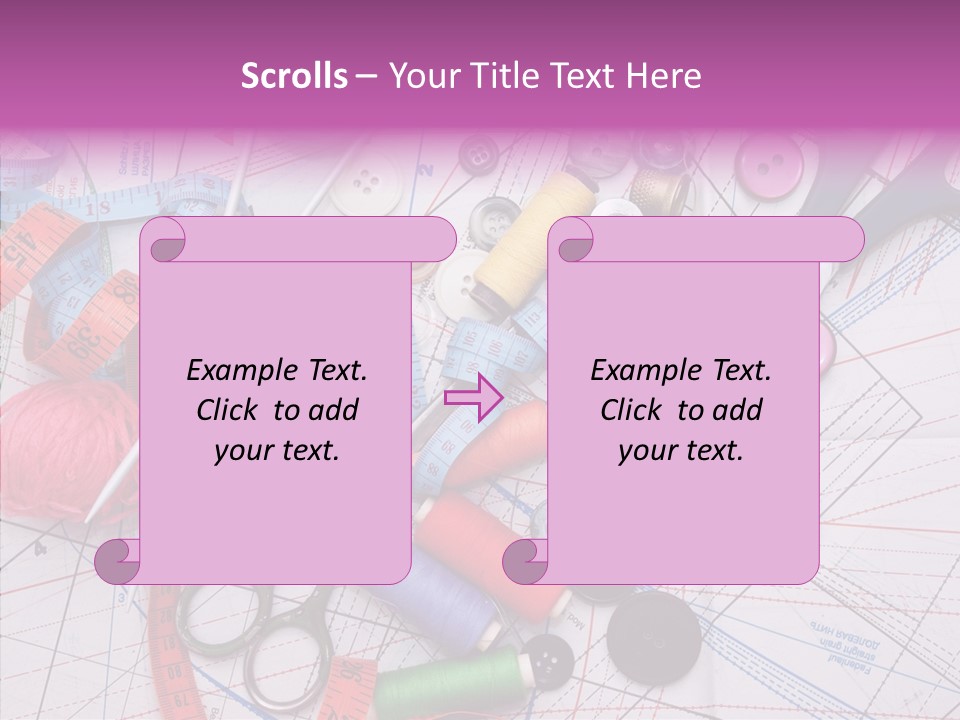 Spool Needlework Fiber PowerPoint Template