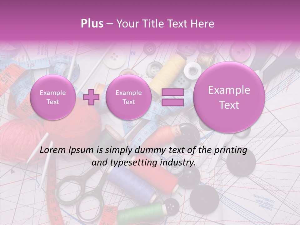 Spool Needlework Fiber PowerPoint Template