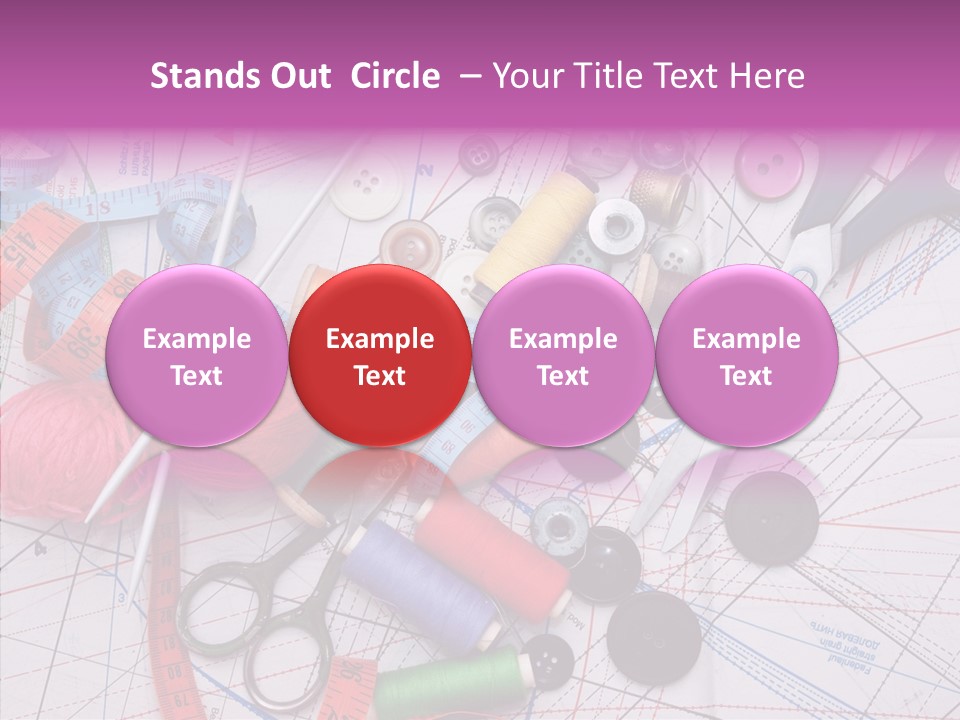 Spool Needlework Fiber PowerPoint Template