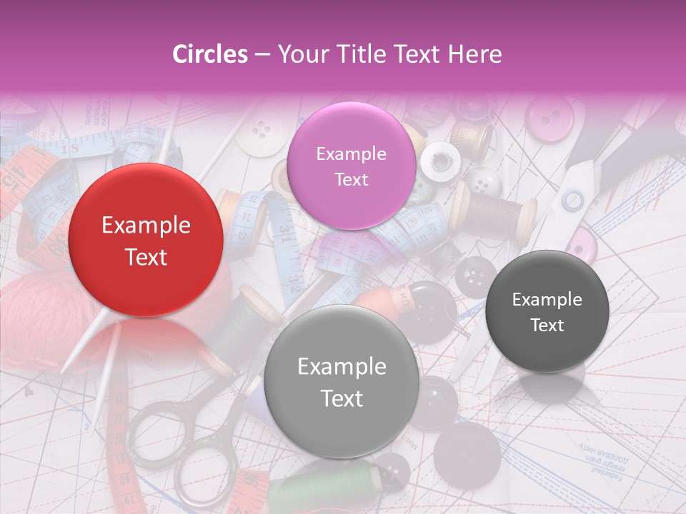 Spool Needlework Fiber PowerPoint Template