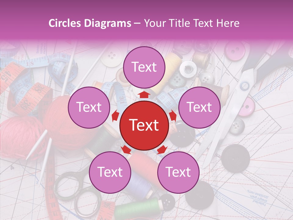 Spool Needlework Fiber PowerPoint Template